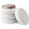 Relaxdays Pouf in Peluche Teddy, Imbottito, A x P: 47 x 42 cm, a Coste, Camera/Soggiorno, Bianco