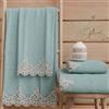 PETTI Artigiani Italiani - Asciugamani Bagno in 100% Spugna di Cotone, Set Asciugamani 1+1, 2 Pezzi 1 Asciugamano Viso e 1 Asciugamano Mani, Acquamarina