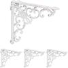Relaxdays Set da 4 Reggimensola da Muro, Staffe per Mensole, HLP: 21,5x4x21,5 cm, Supporti Angolari per Scaffali, Bianco