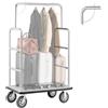 VEVOR Carrello Portavaligie per Hotel, Capacità di Carico di 544 kg Carrello Trasporto Portavaligie con Ponte in Moquette Grigia e Ruote in Gomma da 203,2 mm per Hotel, Condomini, Resort, Argento