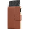 ProWallet Plus - Portacarte - 8 carte, banconote e monete - Portacarte con cerniera - RFID - Piccolo porta carte di credito - Portafoglio elegante (Cognac)