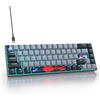 SOLIDEE tastiera da gioco meccanica al 65%,68 tasti con interruttori rossi lineari,Luce blu ghiaccio,tastiera meccanica cablata con retroilluminazione LED,compatta per PS5/PS4/Xbox(68 Dolch)