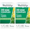 Vitarmonyl 20 Erbe Complex - Transito e Regolarità Intestino - 60 Compresse | Con Prebiotico, Fibe ed Estratti Vegetali - Per Stitichezza,Equilibrio Flora Intestinale - Senza Lattosio - Vegano - 1 Mese