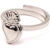 Shopping Cat Bijoux Anello Sacro Cuore - Anellino cuore sacro in acciaio regolabile (Argento)