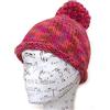 Generic Cappello in lana multicolor realizzato a mano con pompon decorativo