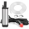 LangRay Pompa Olio DC 12V 38mm Acqua Sommersa Elettrica Travaso Gasolio Diesel Carburante con Tubo 5M, Aspira Acqua e Olio per Auto, Veicolo a Motore, Barca (Accendisigari)