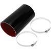 A ABSOPRO 1 Set 80mm/3.15 ID 150mm/5.91 Lunghezza 0 Gradi Nero Rosso Tubo in Silicone per Auto con Morsetti Tubo del Refrigerante Universale