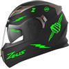 Decalart Kit 16 Adesivi Casco moto serbatoio valigia universali compatibili - Zeus fulmine saetta flash tuono mano boom strips decalcomanie L119 (069 Verde FLUO)