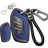 Rondrive Custodia in metallo per chiave auto, adatta per MG ZS 2025 HS MG4 MG EHS MG3 Hybrid+ 2024 ZS Hybrid+ EV MG5 3 tasti accessori cover portachiavi nero blu