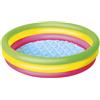 Bestway Piscina Summer 3 Anelli Color Con Fondo Gonfiabile 102X25 cm - Bestway