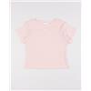 Prénatal T-shirt bambina in costina rosa con cut-out "drop"