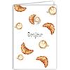 Afie 69-4501 Biglietto di auguri Buongiorno Augura una bella giornata gourmande croissants Café Viennoiseries Cliché francesi, illustrazione elegante, con busta, 12 x 17 cm, fabbricazione francese