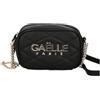 GAÀLLE Gaelle Paris Borsa a Tracolla Matelassé, Nero, 20x12.5x6.7 cm, con Catena Dorata e Logo Metallico