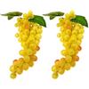 Whychstore Uva finta, 2 confezioni di uve finte, uva in plastica, frutta artificiale per matrimoni, casa, cucina, feste, decorazione per fotografia (giallo)