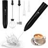 Hixava Montalatte Elettrico Frullino Ricaricabile Schiumatore Latte Nero 2 in 1