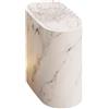 Feegow Pattumiera sottile con coperchio, in plastica, sottile, per bagno, cucina, design a doppio tubo salvaspazio, controllo a prova di perdite, motivo con venature del legno marmorizzato (bianco)