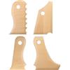QUARKZMAN 4pz Stecche Ceramica Strumenti Rifinitura Profilo Ceramica Costola Legno Modellatore Piedi Dettagli O con a Piede Struttura Curva Costola Legno Faggio per Intagliare Ceramica