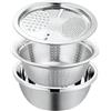 Generic Set scolapasta multiuso con grattugia, in acciaio , per la preparazione dei pasti, in appartamento, fattoria, bar, ristorante