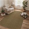 GENIMO Tappeto Interno Esterno Effetto Sisal Minimalista, Tessitura Piatta in Polipropilene Lavabile Antiscivolo Resistente alle Intemperie, Marrone Scuro per Balcone Terrazza Soggiorno Cucina 120x170 cm