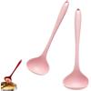 HERCHR Mestolo da Zuppa in Silicone da 2 Pezzi, Cucchiaio da Mestolo in Silicone da 11,2 Pollici, Cucchiai da Zuppa con Manico Lungo, Mestoli da Zuppa Per Servire Mestoli da Cucina Resistenti(rosa)