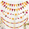 SONGTIY Ghirlanda di bandierine con foglie autunnali per decorazioni del Ringraziamento, decorazione da appendere per la festa del Ringraziamento, tema del raccolto autunnale, SONGTIY
