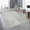 Teppich-Traum Tappeto Tappeto per il soggiorno Tappeto per la camera da letto Tappeto per la camera degli ospiti adatto a chi soffre di allergie Facile da pulire Motivo ad arco in grigio, 200 x 290 cm