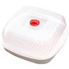NESTINGHO Vaporiera per Microonde in Plastica Coperchio Trasparente, Piatto al Vapore per Riso e Pesce, Contenitore da Cucina Fori di Sfiato per Cottura a Vapore Rapida e Conservazione