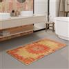 Wecon Home WECONhome - Tappeto da bagno vintage lavabile e antiscivolo con motivo orientale, eleganza e comfort per ogni bagno - Healing (55 x 65 cm, giallo)