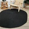 Generic Prakriti Rugs Tappeto indiano fatto a mano in iuta naturale nera, tappeto per esterni, dimensioni tappeto ovale 69 cm x 120 cm