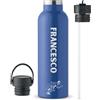 Lasertricks Borraccia Termica Sport Personalizzata Nome e Icona - Acciaio Inox 700ml - Bottiglia Termica per Palestra, Escursionismo, Running, Fitness - Borraccia Personalizzata Sportiva