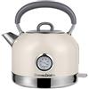 Vintage Cuisine by COO KING Retro Electric Kettle with Temperature Gauge by Vintage Cuisine (Cream)