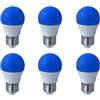 LEDLUX 6 Pezzo Lampadina Led E27 Blu, 4W=35W 220V, Forma Globo G45, Per Decorazione Feste