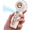 Tendiren Mini ventilatore portatile portatile, ricaricabile, con nebulizzatore, 4 velocità, turbo potente, con serbatoio per acqua, per viaggi, casa, ufficio, all'aperto, campeggio, spiaggia (bianco)