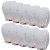 BININBOX 5 pezzi Lanterne Cinesi Bianche di Carta Volante da Copiare 55 * 95cm (Bianco)