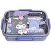 Roffatide Cartoon Carino Kuromi Stampato All-in-One Bento Boxes Kawaii 4-Point Lock Tipo Lunch Box Contenitori per Food Frutta Snack