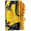 Seamar Telo Arredo Copritutto Grande Geko 210x230 cm 80% Cotone 20% Poliestere Copri divano Gran foulard con Frange Batik (Giallo)