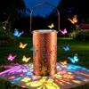 Silkwish Lanterna solare per esterni, lampada solare colorata a forma di farfalla, in metallo, decorazione da giardino, per balcone, cortile, terrazza, regalo per donne, mamma, IP65, impermeabile
