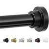 Mcrbeay Asta per tenda da doccia, diametro 2,5 cm, resistente, antiscivolo, regolabile, 71-259 cm, senza fori, tensione a molla per bagno, box doccia, antiruggine, nero