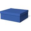 ilo - Scatola per Armadio Rigida con Coperchio cm 45x40 H.16 - Contenitore Portaoggetti Decorativo - Rivestimento Soft Touch Blu, Piacevole al Tatto - Riciclabile e Prodotto in Italia