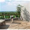 HUOLE Pattumiera, Bidone Gettacarte Cestino Acciaio Inossidabile,con Griglia in Acciaio per Esterno,terrazza Giardino, Bar, Hotel, Casa o Ufficio25*25 * 60 cm - Argento (1 pezzo)