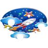 HYQJUNE E27 Plafoniera Cameretta Per Bambini Universo Stelle Lampada A Soffitto 3 Teste Dimmerabile Plafoniera Luce Camera Da Letto Ragazzi Ragazze Aeroplano Cartone Animato Lampadario 60 × 60 × 190 Cm