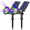 SHANJIA 2 Pcs 7 LED impermeabili Luci di paesaggio solari a LED 2-in-1 Multi uso luci a parete all'aperto luci decorative per all'aperto, giardino, prato, percorso, festa e Natale (Multicolore)