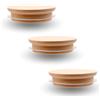 AlcoFermBrew Coperchio in Legno con Guarnizione - Faggio, Coperchio in Legno per Barattolo, Coperchio in Legno per Tazza, Coperchio rotondo in legno (80/68mm x 3)