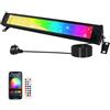 Indmird Faretto LED RGB Esterno 50W, Barra LED RGB con Telecomando e Controllo APP Bluetooth, Impermeabile IP66 Faretti RGB da Esterno Luce d'Atmosfera RGB per Festa Natale Giardino Corridoio