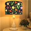 Morbuy Paralume in bambù - motivo fiori, tamburo cilindrico per lampada da tavolo e piedistallabile, diametro 30 cm (fiori di tulipano)