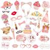 Getervb 33 Pezzi Oro Rosa Photo Booth Compleanno 18 Anni Accessori per Foto Divertenti Gadget Compleanno Adulti per Fai da Te Festa di Compleannos Fotografica Puntello