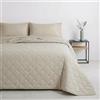 Mahome Trapuntino Singolo Primaverile Estivo in 100% Puro Cotone 170x260 cm Leggero Double Face - Copriletto Trapuntato morbido Traspirante Anallergico - Made in Italy - Arki Tortora