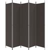 Homgoday Divisorio a 5 Pannelli Marrone 250x220 cm in Tessuto, Privacy Divisorio per Ambienti, Pieghevoli Paravento da Interno Separé Divisorio Pannelli Divisori Decorativi per Interni Casa Ufficio