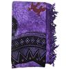 Seamar Telo Arredo Copritutto Grande Geko 210x230 cm 80% Cotone 20% Poliestere Copri divano Gran foulard con Frange Batik (Viola)