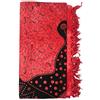 Seamar Telo Arredo Copritutto Grande Geko 210x230 cm 80% Cotone 20% Poliestere Copri divano Gran foulard con Frange Batik (Rosso)